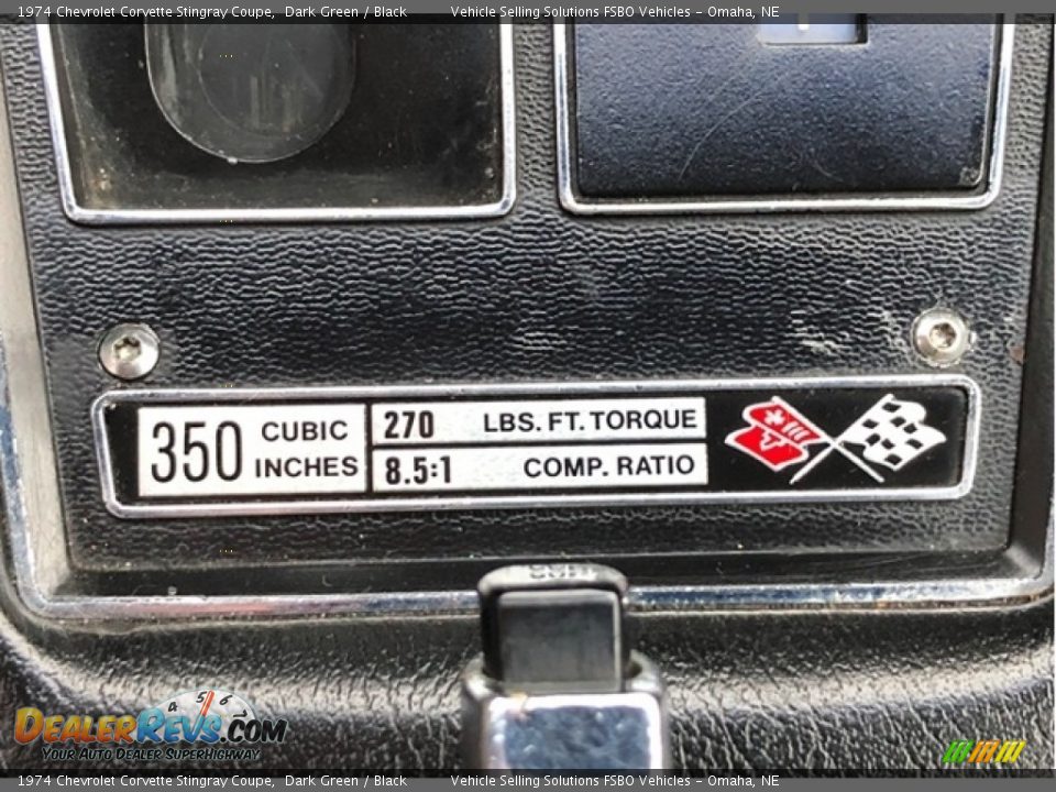 Info Tag of 1974 Chevrolet Corvette Stingray Coupe Photo #29