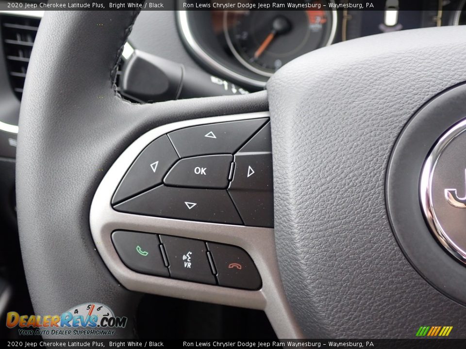 2020 Jeep Cherokee Latitude Plus Bright White / Black Photo #19