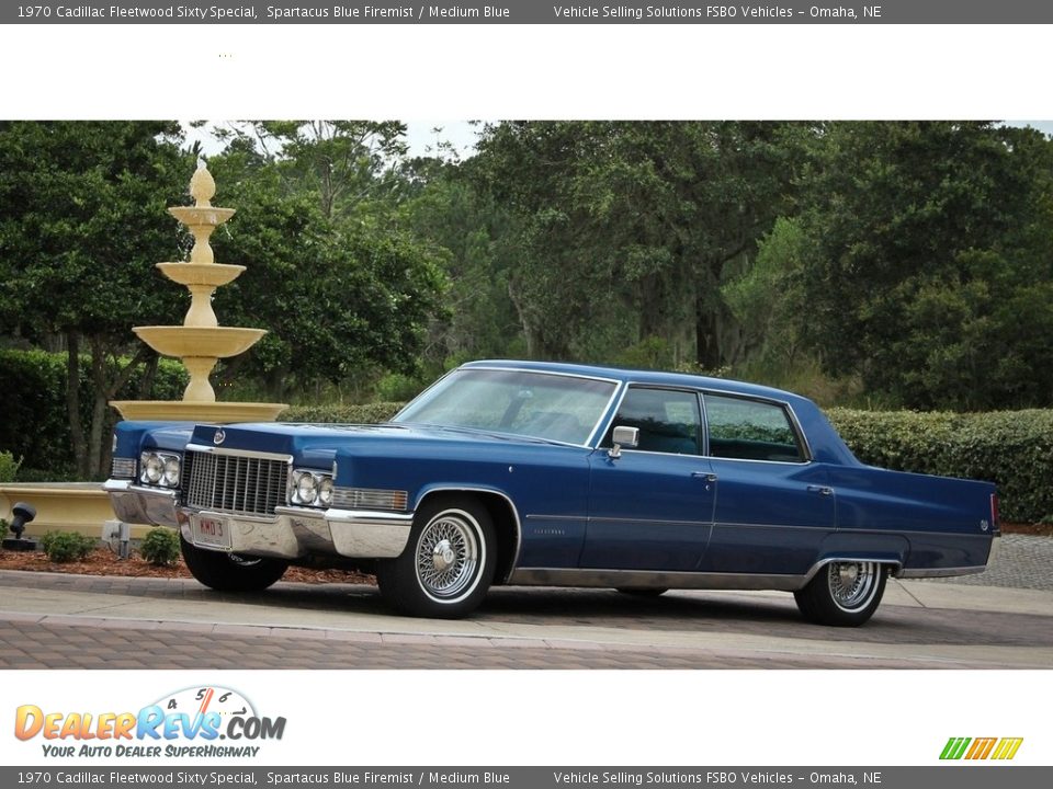 1970 Cadillac Fleetwood Sixty Special Spartacus Blue Firemist / Medium Blue Photo #35