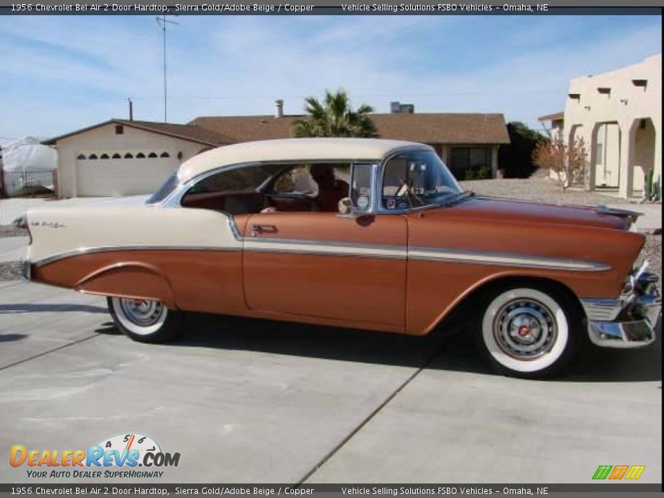 1956 Chevrolet Bel Air 2 Door Hardtop Sierra Gold/Adobe Beige / Copper Photo #3