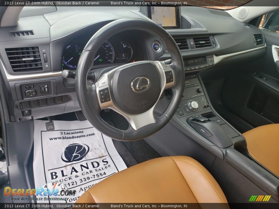 2013 Lexus CT 200h Hybrid Obsidian Black / Caramel Photo #9