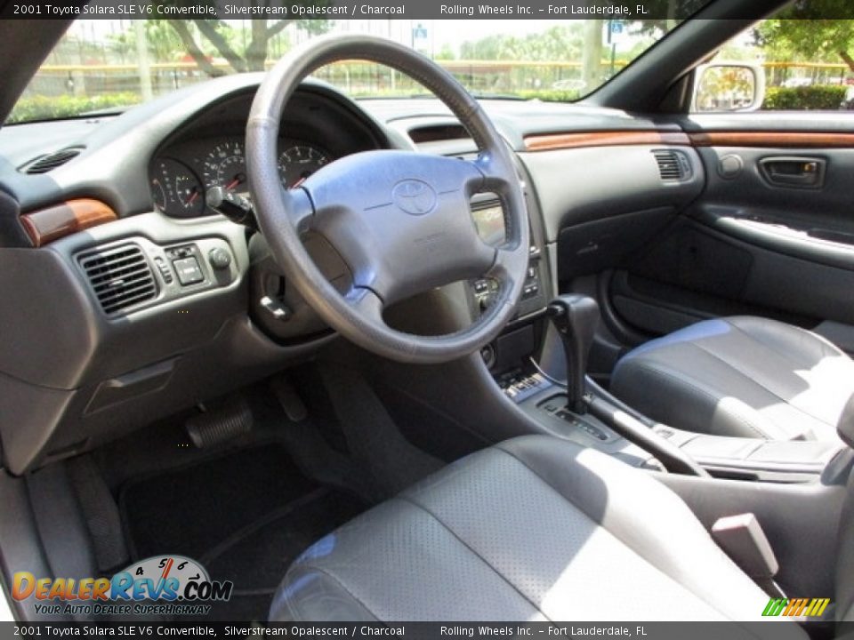 2001 Toyota Solara SLE V6 Convertible Silverstream Opalescent / Charcoal Photo #16