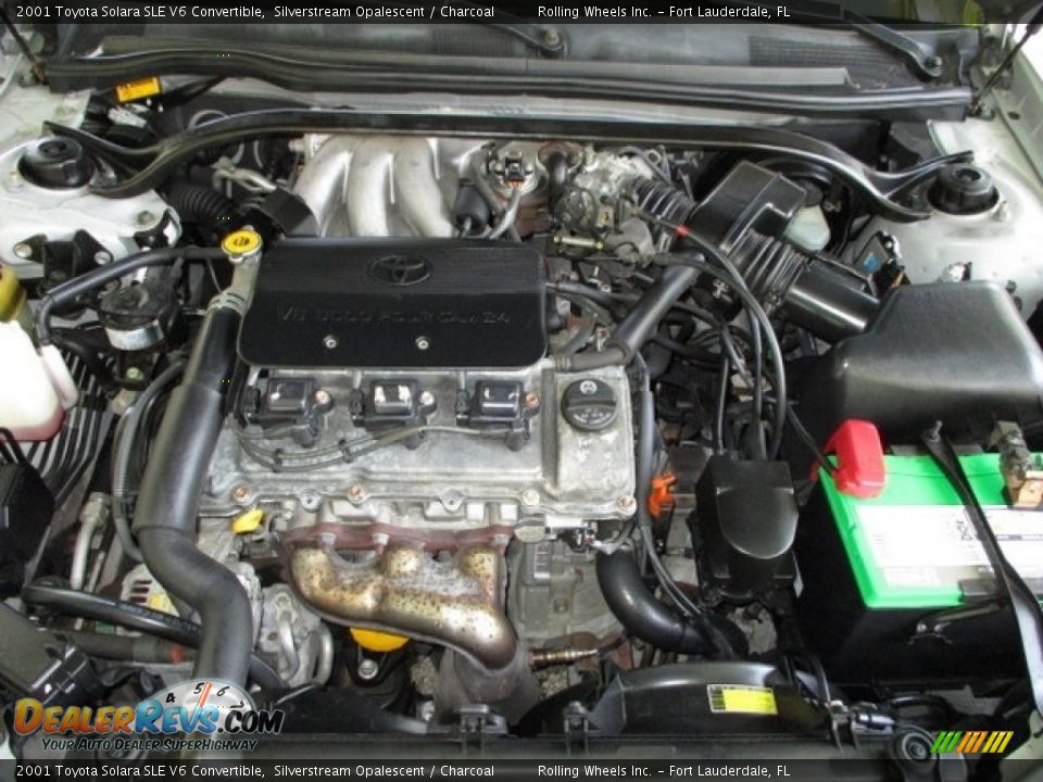 2001 Toyota Solara SLE V6 Convertible Silverstream Opalescent / Charcoal Photo #35