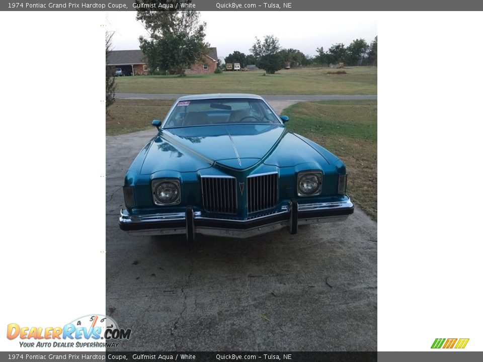 1974 Pontiac Grand Prix Hardtop Coupe Gulfmist Aqua / White Photo #3