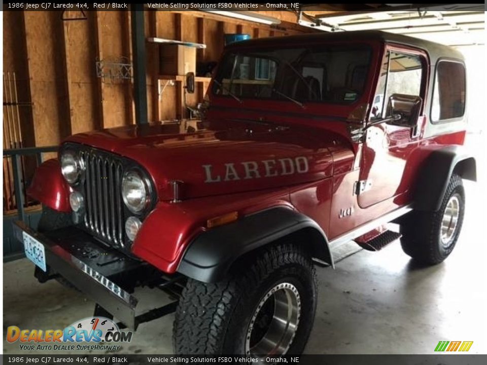 1986 Jeep CJ7 Laredo 4x4 Red / Black Photo #2