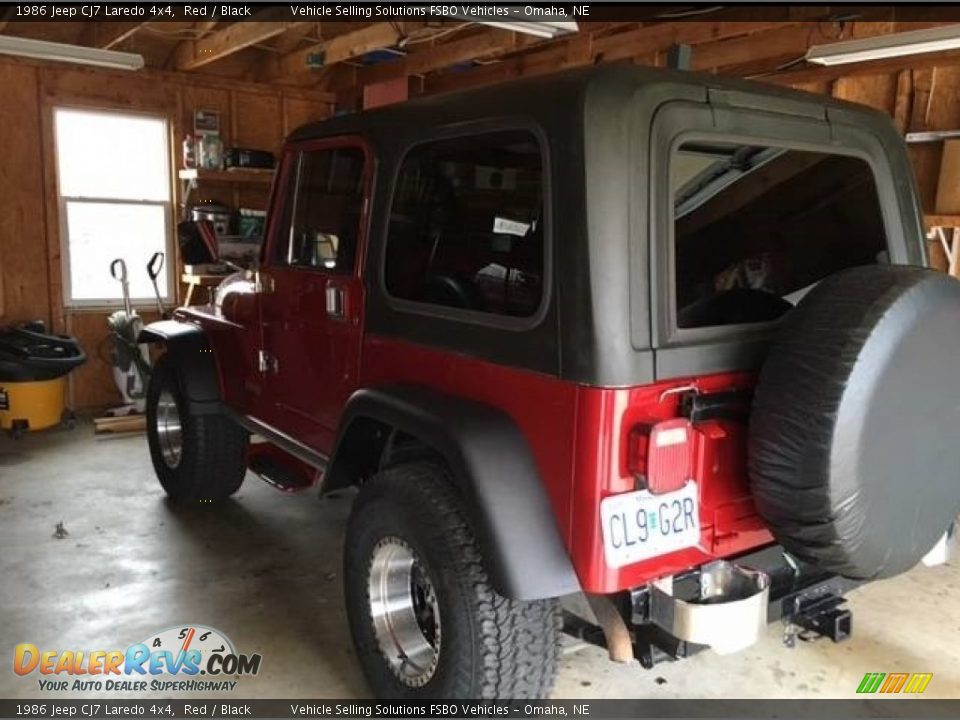 1986 Jeep CJ7 Laredo 4x4 Red / Black Photo #4