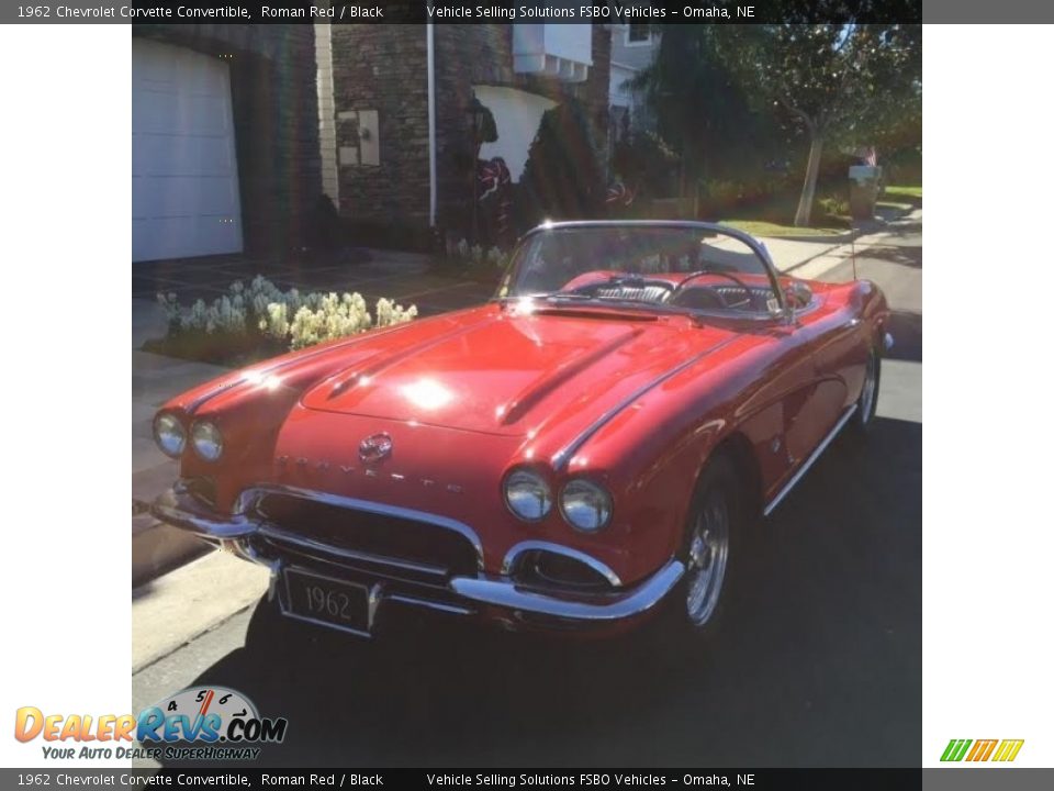 1962 Chevrolet Corvette Convertible Roman Red / Black Photo #2