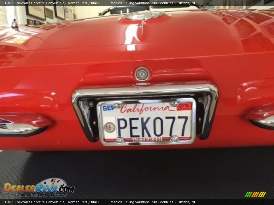 1962 Chevrolet Corvette Convertible Roman Red / Black Photo #16