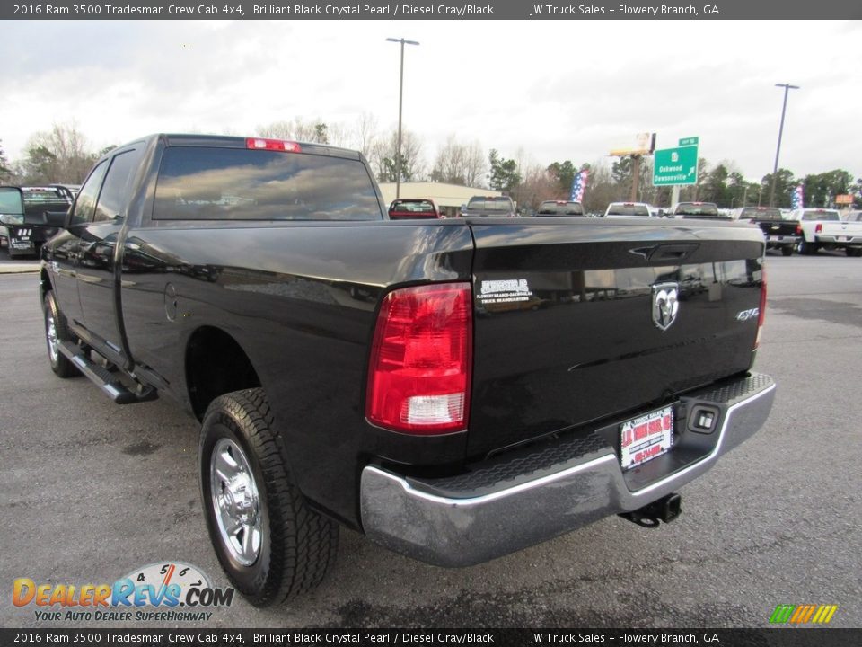 2016 Ram 3500 Tradesman Crew Cab 4x4 Brilliant Black Crystal Pearl / Diesel Gray/Black Photo #3