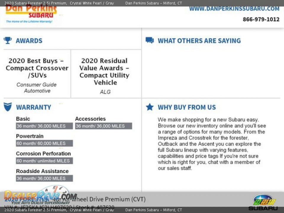 2020 Subaru Forester 2.5i Premium Crystal White Pearl / Gray Photo #17