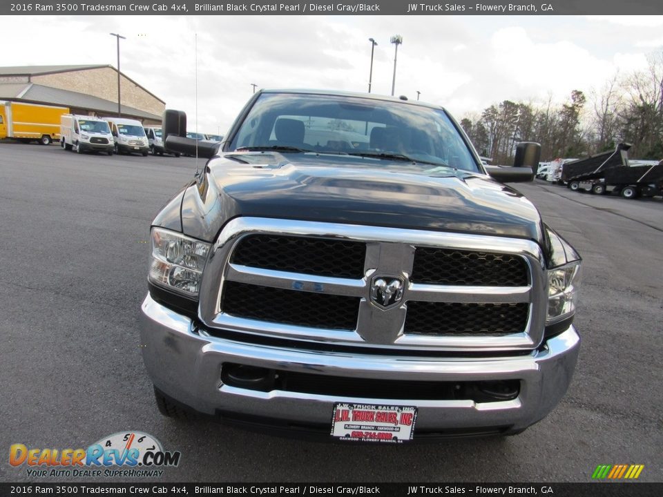 2016 Ram 3500 Tradesman Crew Cab 4x4 Brilliant Black Crystal Pearl / Diesel Gray/Black Photo #8