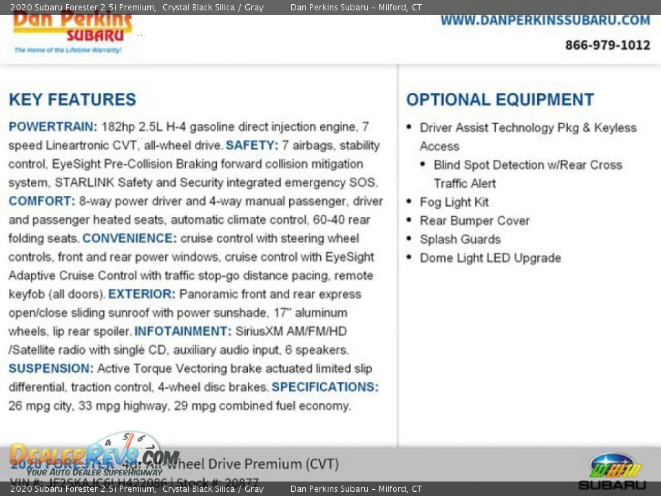 2020 Subaru Forester 2.5i Premium Crystal Black Silica / Gray Photo #16