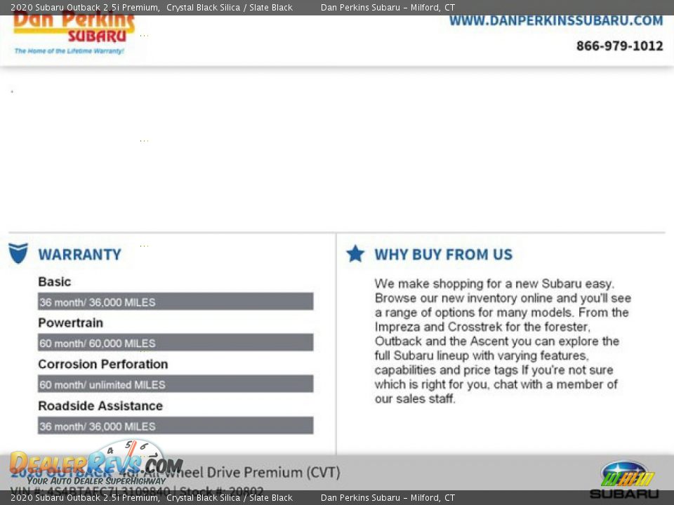 2020 Subaru Outback 2.5i Premium Crystal Black Silica / Slate Black Photo #17