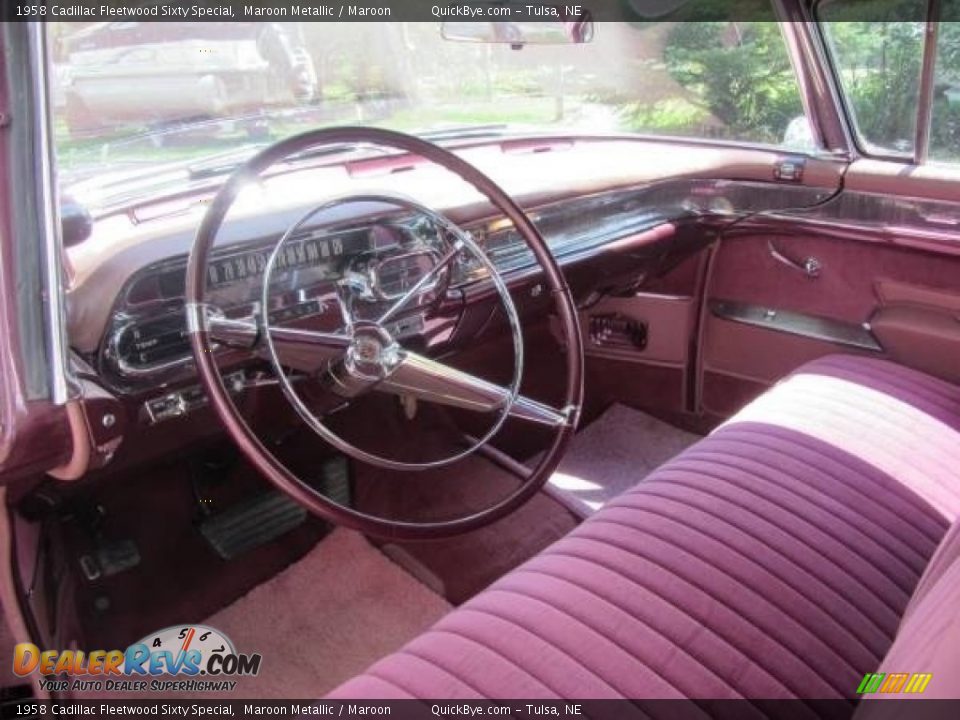 Maroon Interior - 1958 Cadillac Fleetwood Sixty Special Photo #7