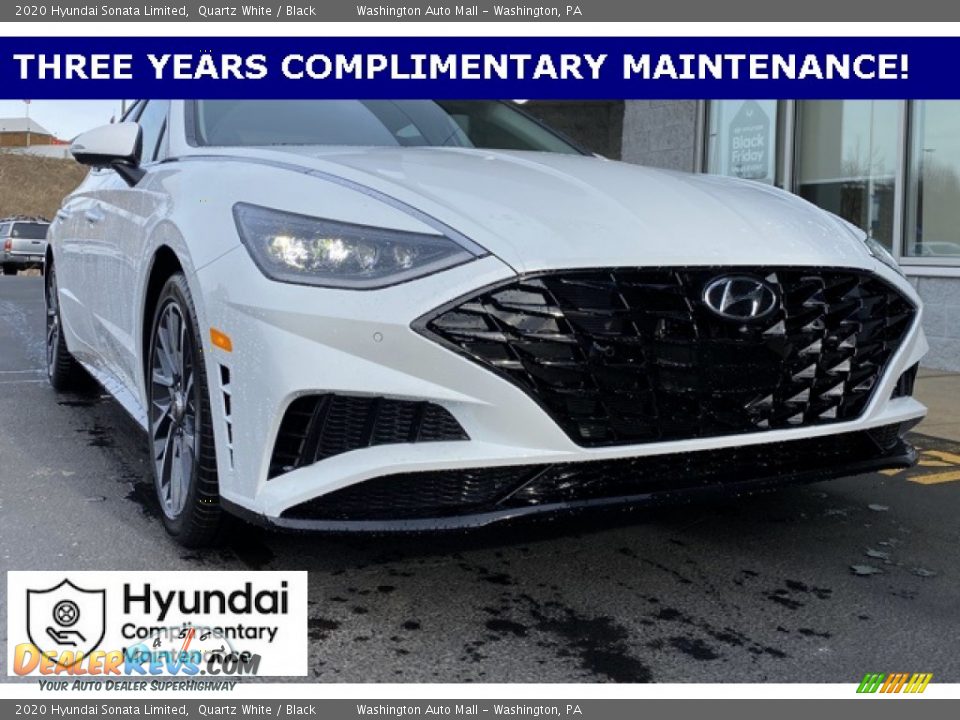 2020 Hyundai Sonata Limited Quartz White / Black Photo #1