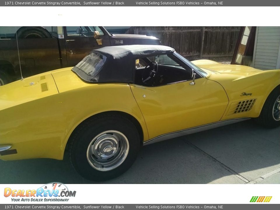 1971 Chevrolet Corvette Stingray Convertible Sunflower Yellow / Black Photo #6