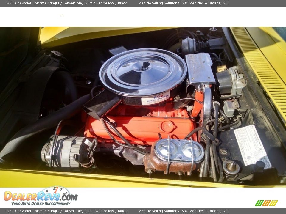 1971 Chevrolet Corvette Stingray Convertible 350 cid V8 Engine Photo #11