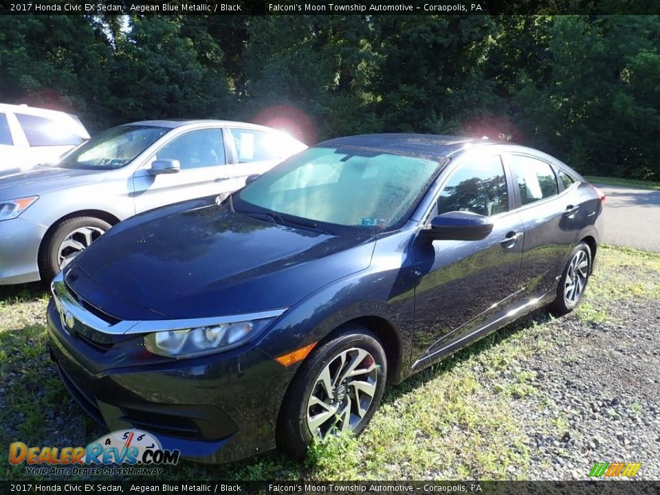 2017 Honda Civic EX Sedan Aegean Blue Metallic / Black Photo #1