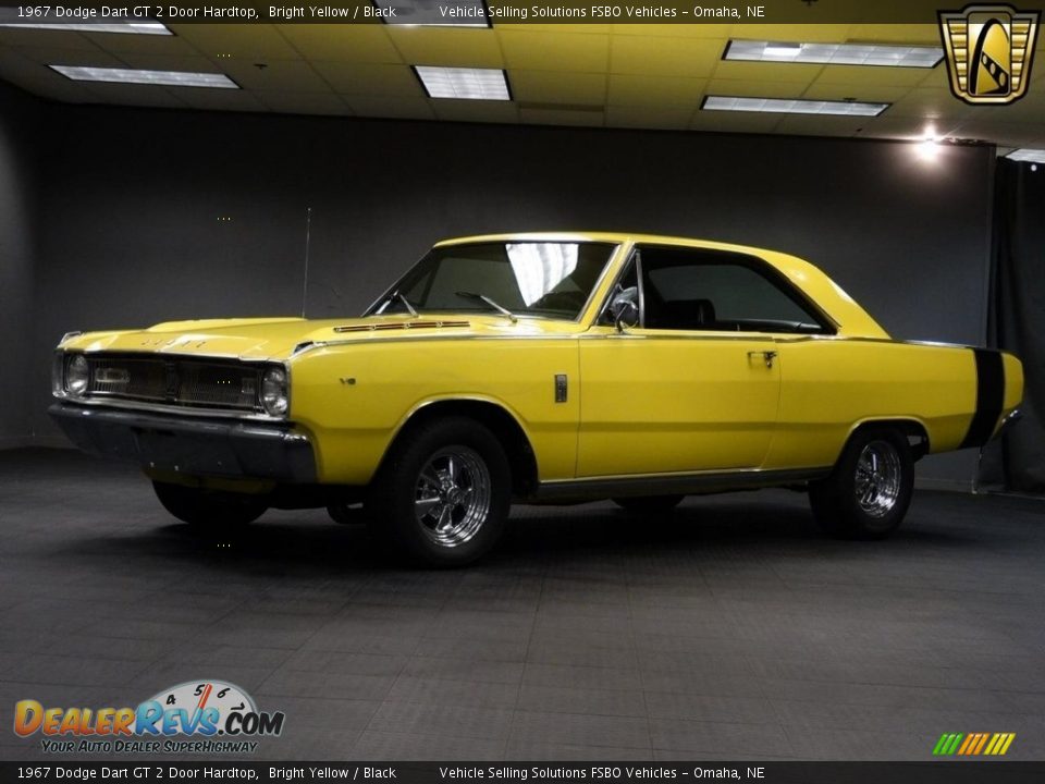 1967 Dodge Dart GT 2 Door Hardtop Bright Yellow / Black Photo #3