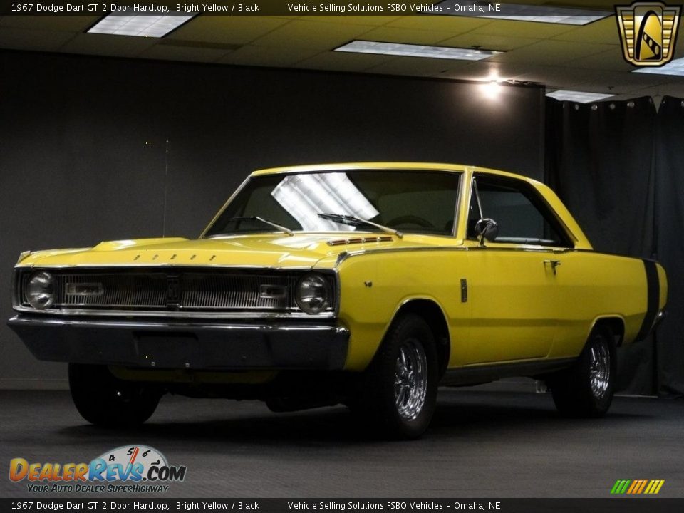 1967 Dodge Dart GT 2 Door Hardtop Bright Yellow / Black Photo #4