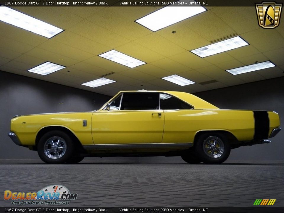 1967 Dodge Dart GT 2 Door Hardtop Bright Yellow / Black Photo #7