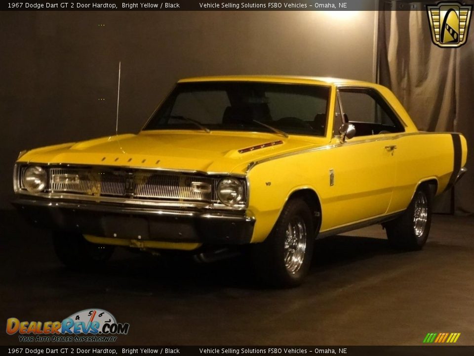 1967 Dodge Dart GT 2 Door Hardtop Bright Yellow / Black Photo #12