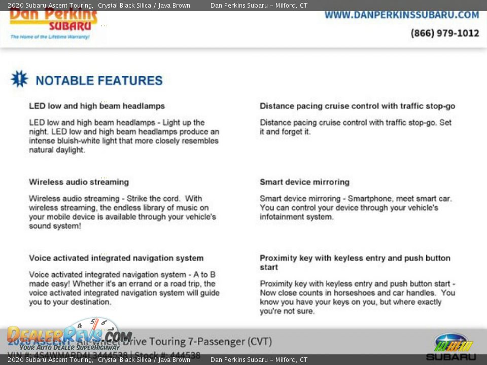 2020 Subaru Ascent Touring Crystal Black Silica / Java Brown Photo #15