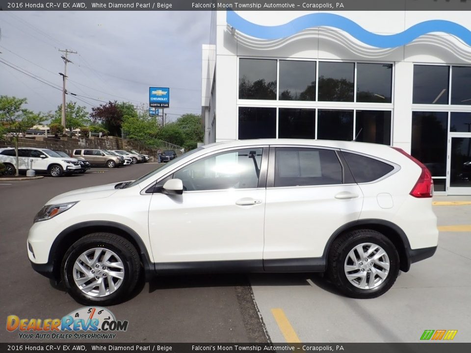 2016 Honda CR-V EX AWD White Diamond Pearl / Beige Photo #2