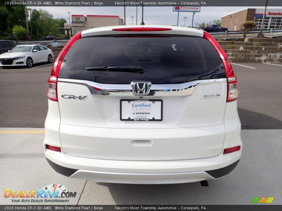 2016 Honda CR-V EX AWD White Diamond Pearl / Beige Photo #4