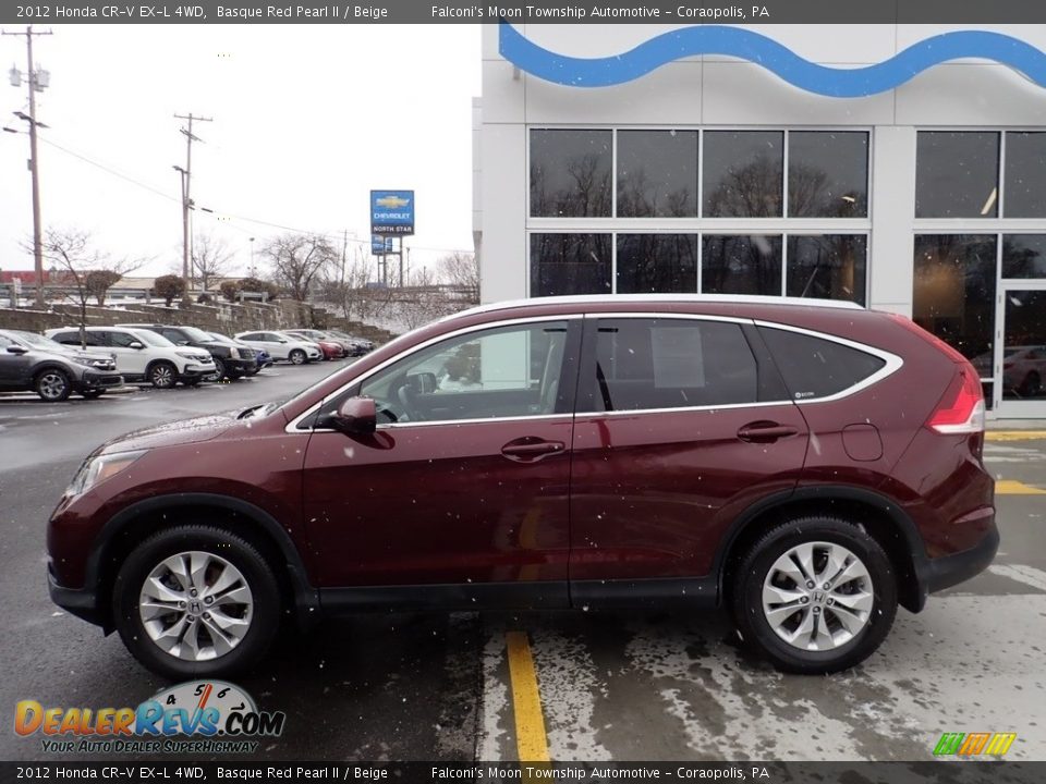 2012 Honda CR-V EX-L 4WD Basque Red Pearl II / Beige Photo #2
