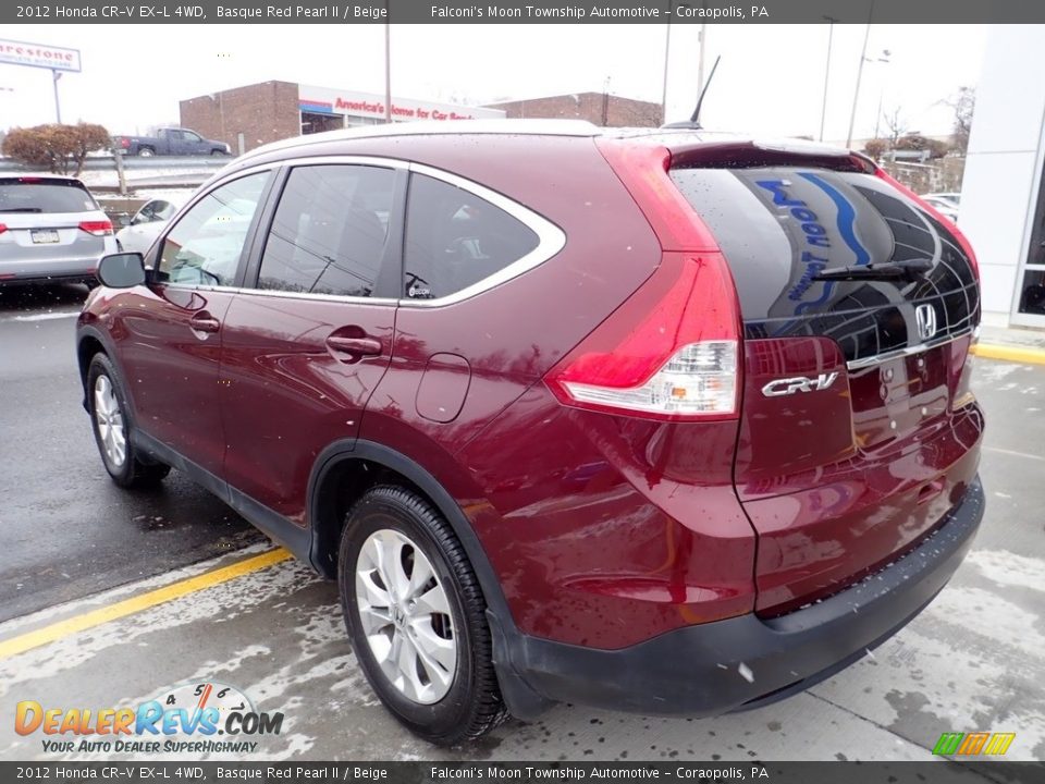 2012 Honda CR-V EX-L 4WD Basque Red Pearl II / Beige Photo #3