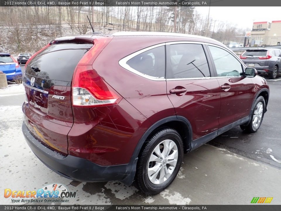 2012 Honda CR-V EX-L 4WD Basque Red Pearl II / Beige Photo #6