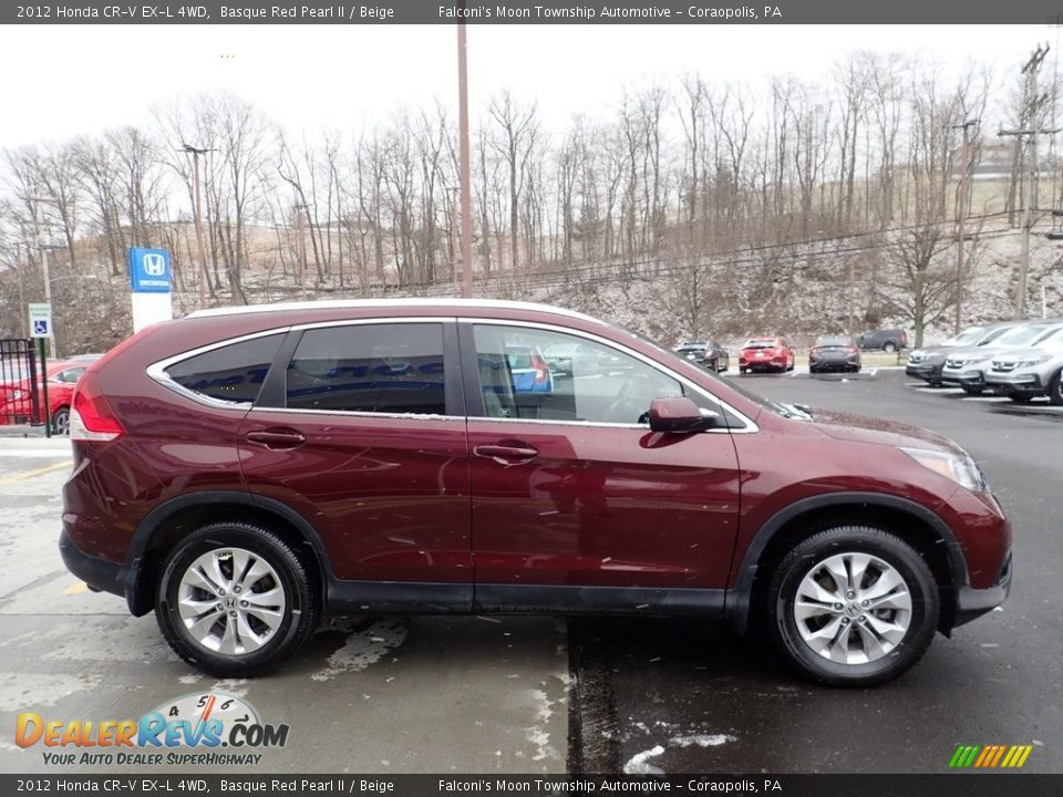 2012 Honda CR-V EX-L 4WD Basque Red Pearl II / Beige Photo #7