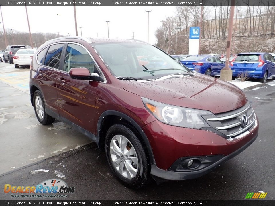 2012 Honda CR-V EX-L 4WD Basque Red Pearl II / Beige Photo #8