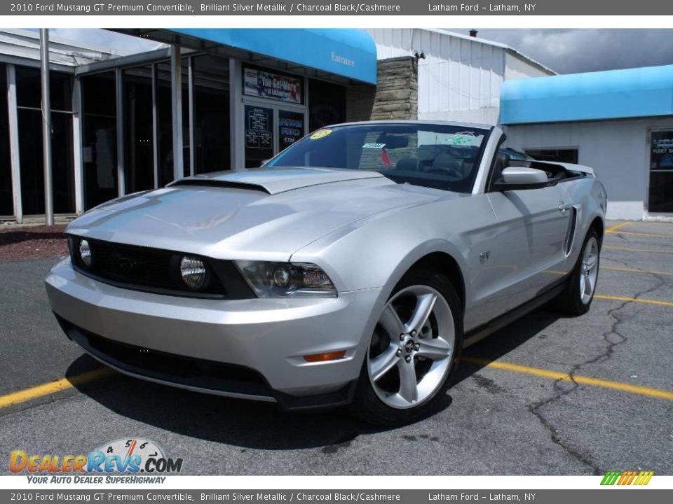 2010 Ford Mustang GT Premium Convertible Brilliant Silver Metallic / Charcoal Black/Cashmere Photo #1