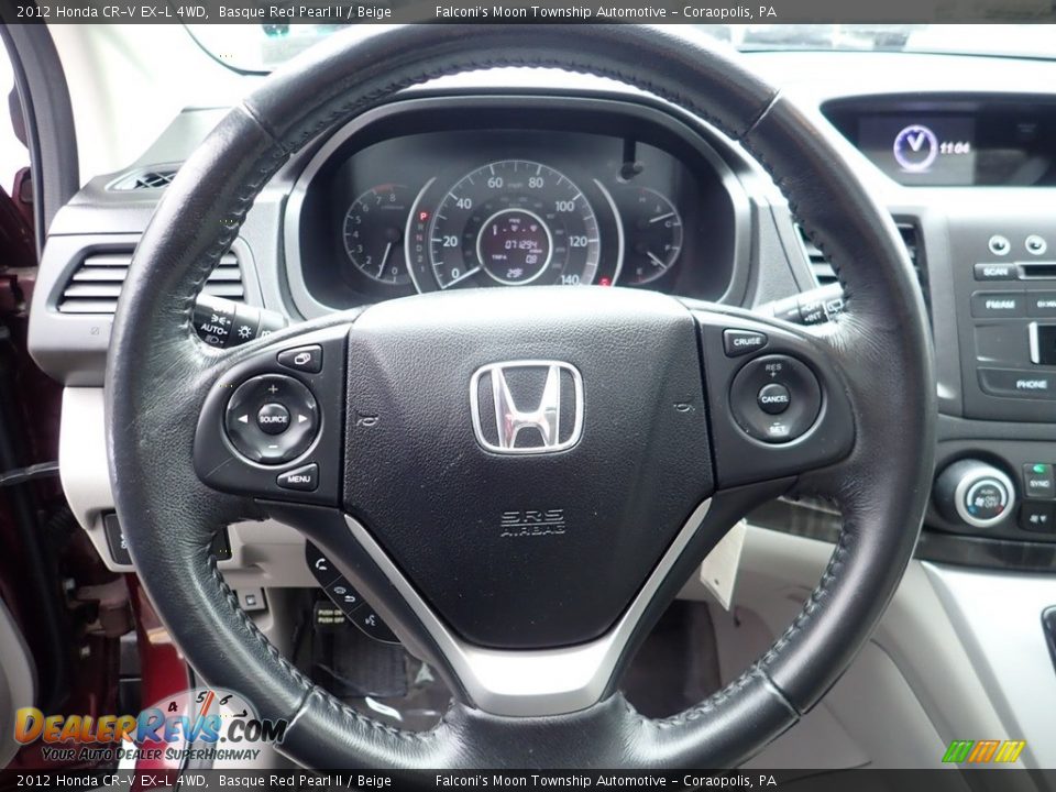 2012 Honda CR-V EX-L 4WD Basque Red Pearl II / Beige Photo #21