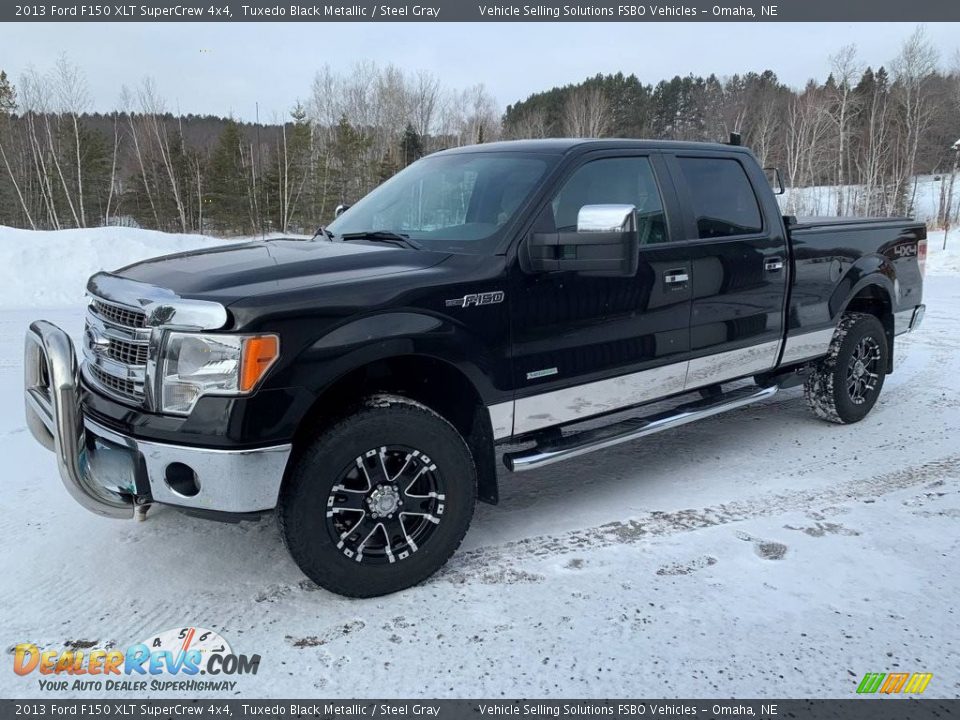 2013 Ford F150 XLT SuperCrew 4x4 Tuxedo Black Metallic / Steel Gray Photo #1