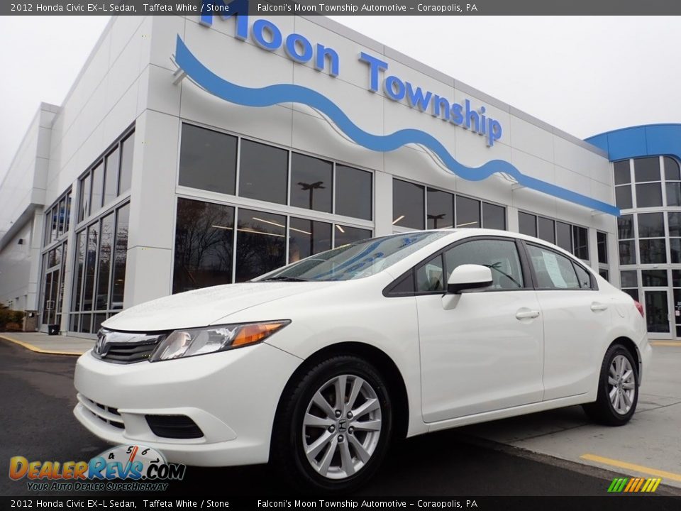2012 Honda Civic EX-L Sedan Taffeta White / Stone Photo #1
