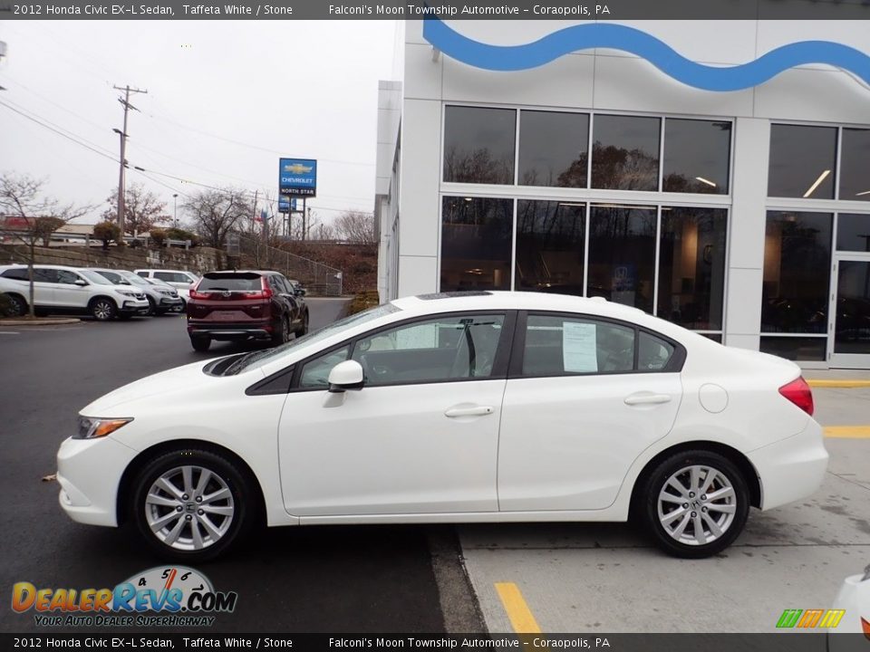 2012 Honda Civic EX-L Sedan Taffeta White / Stone Photo #2