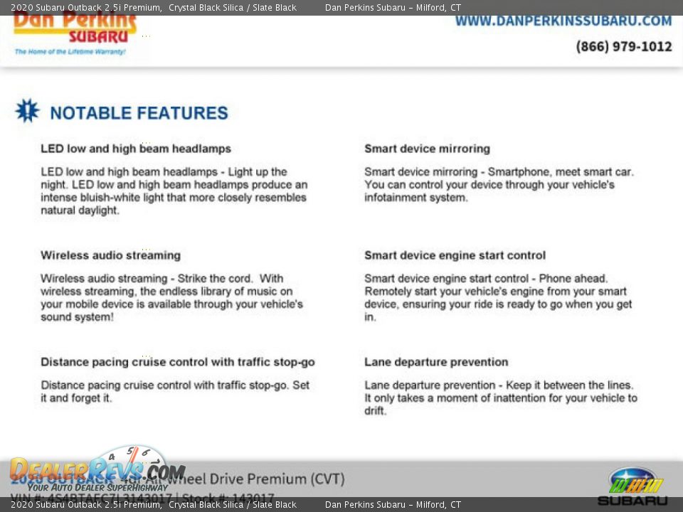 2020 Subaru Outback 2.5i Premium Crystal Black Silica / Slate Black Photo #15