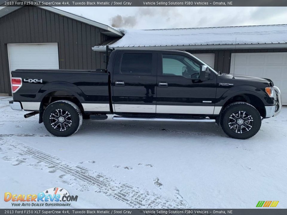 2013 Ford F150 XLT SuperCrew 4x4 Tuxedo Black Metallic / Steel Gray Photo #7