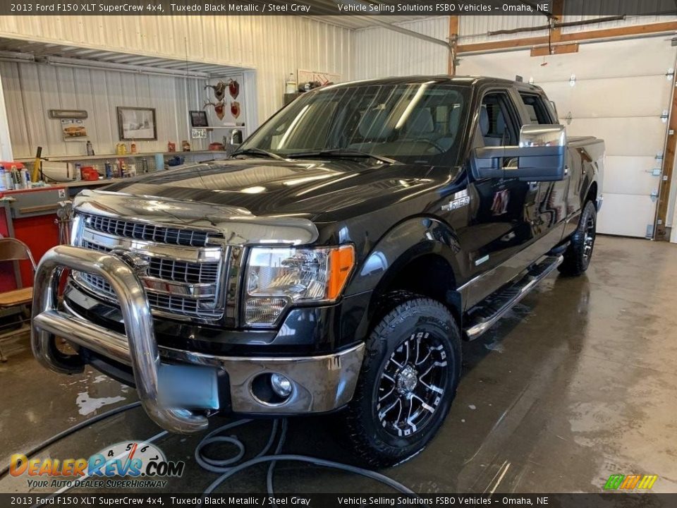 2013 Ford F150 XLT SuperCrew 4x4 Tuxedo Black Metallic / Steel Gray Photo #8