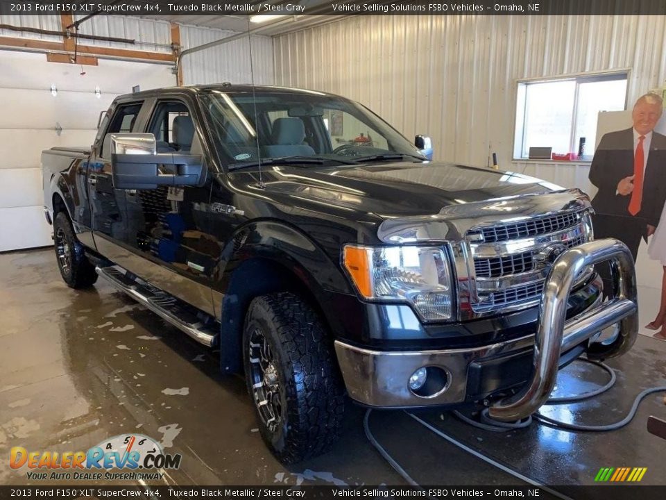 2013 Ford F150 XLT SuperCrew 4x4 Tuxedo Black Metallic / Steel Gray Photo #9