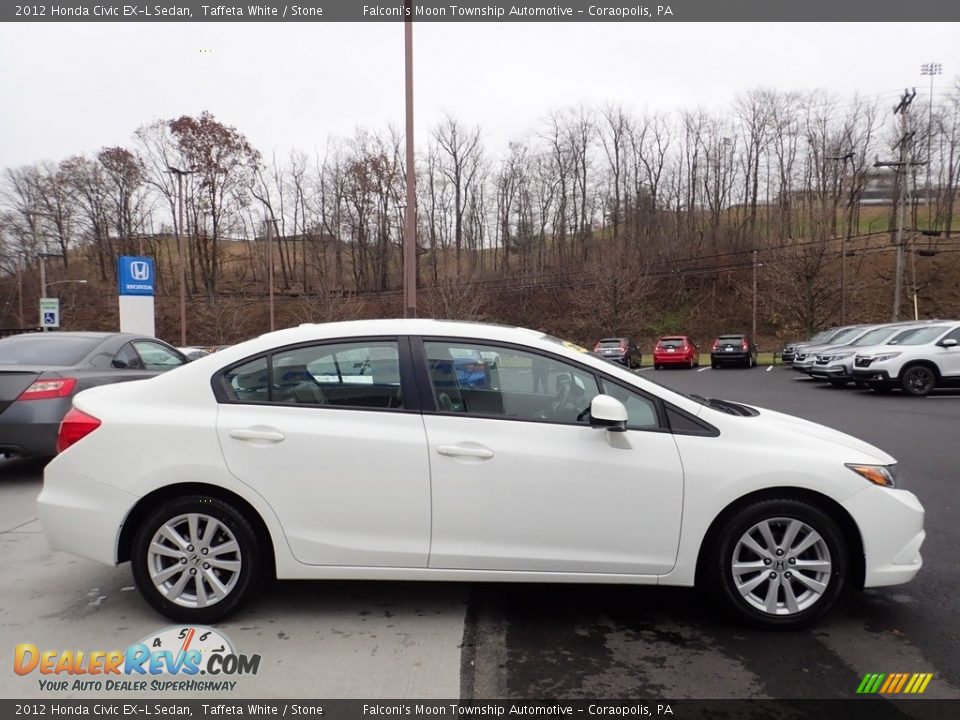 2012 Honda Civic EX-L Sedan Taffeta White / Stone Photo #6