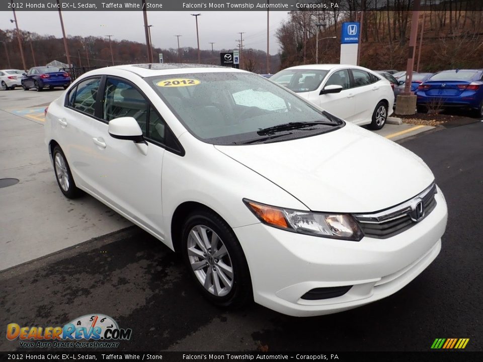 2012 Honda Civic EX-L Sedan Taffeta White / Stone Photo #7