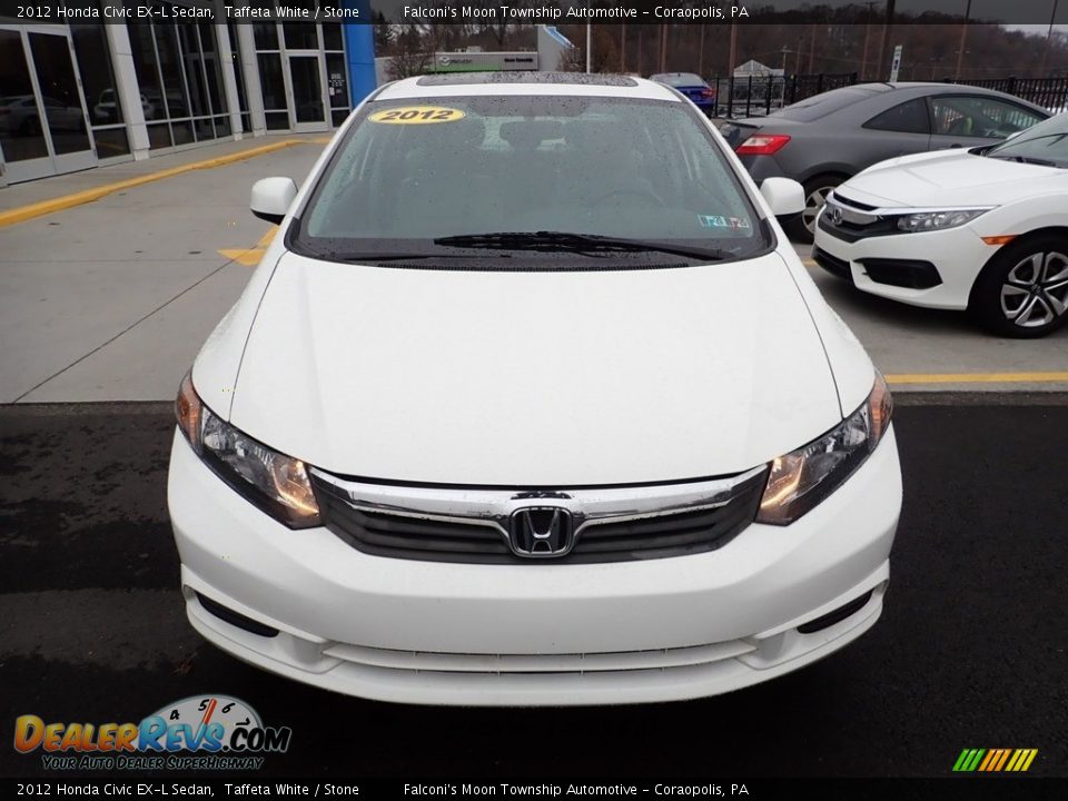 2012 Honda Civic EX-L Sedan Taffeta White / Stone Photo #8