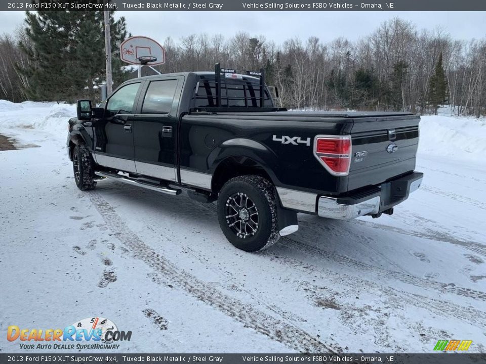 2013 Ford F150 XLT SuperCrew 4x4 Tuxedo Black Metallic / Steel Gray Photo #12