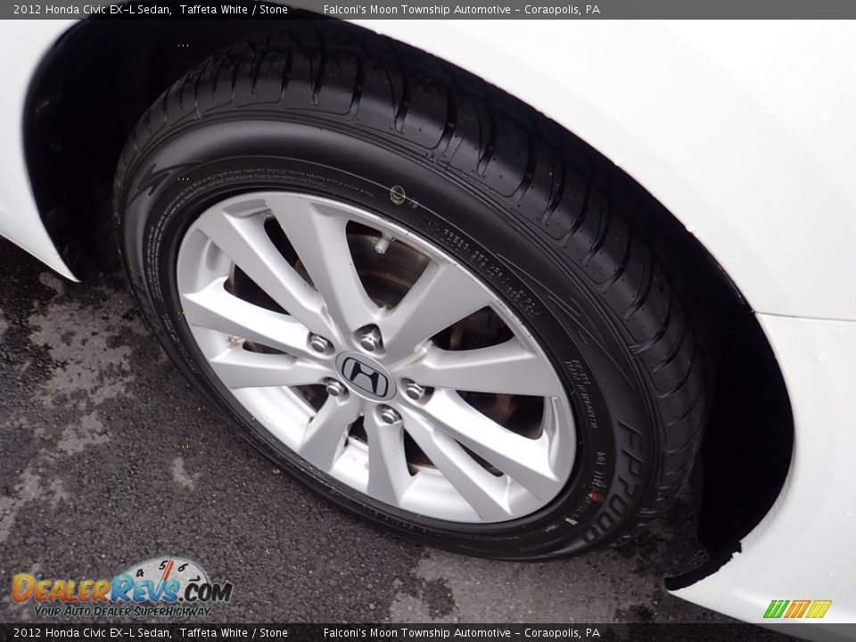 2012 Honda Civic EX-L Sedan Taffeta White / Stone Photo #9