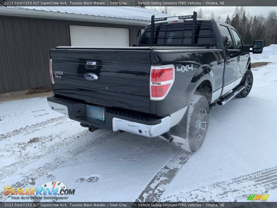 2013 Ford F150 XLT SuperCrew 4x4 Tuxedo Black Metallic / Steel Gray Photo #13