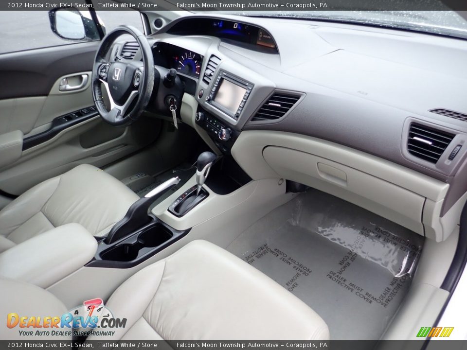 2012 Honda Civic EX-L Sedan Taffeta White / Stone Photo #11